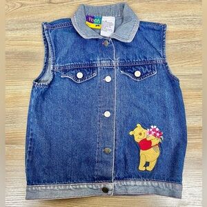 Vintage Disney Winnie The Pooh Denim Vest Size 6X